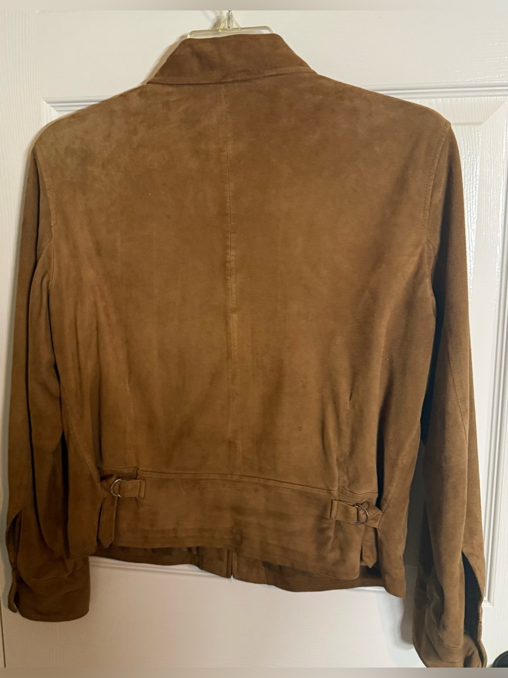 Lauren Ralph Lauren Ladies Suede Zip Jacket - Chestnut Brown - Picture 2 of 5